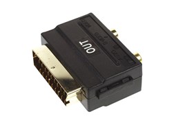 Adaptador de saida SCART macho para 2x RCA femeas