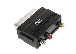 Adaptador de saida SCART macho para 3x RCA femeas