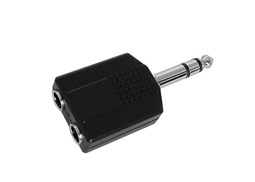 Adaptador Jack fêmea 2x6,35mm stereo/Jack macho 6,35mm stere