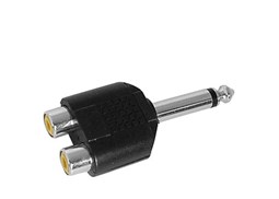 Adaptador Jack macho 6,35mm mono/2xRCA fêmea
