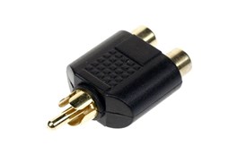 Adaptador splitter RCA macho para 2x RCA femea