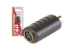 Adaptador S-VHS 4P mini-DIN femea para RCA femea banhado a o