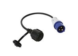 Adaptador Tomada CE 16A macho/Schuko femea 16A 3x1,5mm 40cm