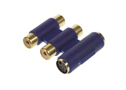 Acoplador S_VHS + 2x RCA femea para S-VHS + 2x RCA femea