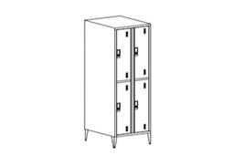 Armario Vestiario 4 Cacifos Sobrepostos 600x500x1900