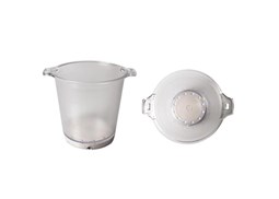 Balde de gelo transparente LED Azul  (12 LEDs)