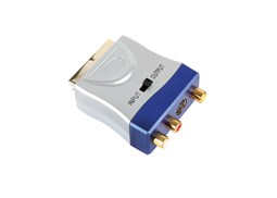 Adaptador de entrada SCART macho para 3x RCA femeas e 1 SVHS